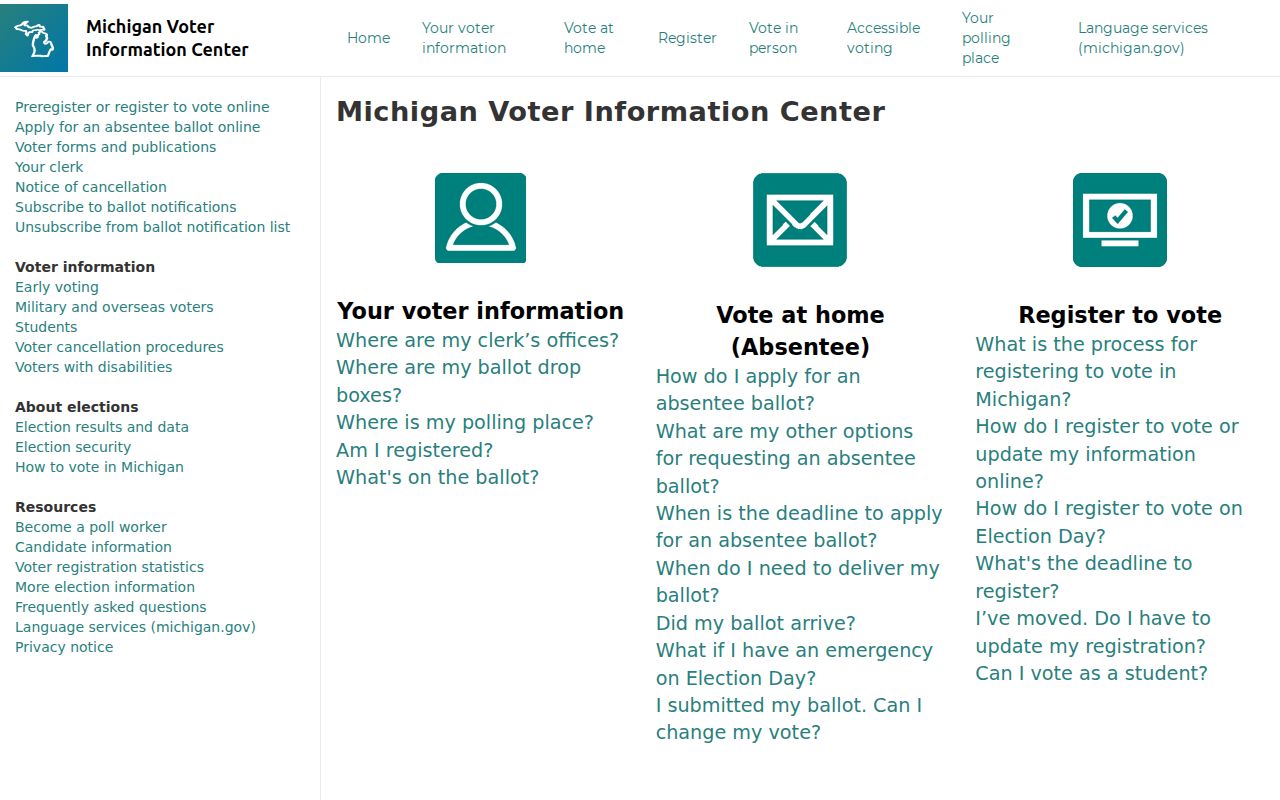 Madison Heights resident lookup using the Michigan Voter Information Center